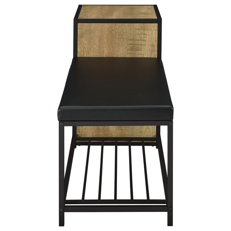 Martino Shoe Storage Entryway Bench with Cabinet Mango and Black - 910224