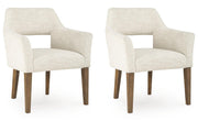 Marxmore Beige/Brown Dining Arm Chair, Set of 2 - D863-02A