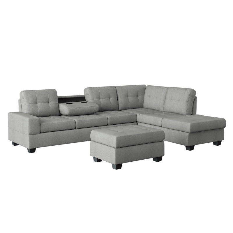 Maston Light Gray Reversible Sectional - DMV FurnitureSectional