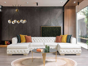 Matilda Ivory Velvet Double Chaise Sectional - DMV FurnitureSectional