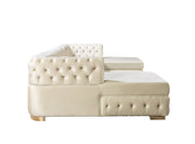 Matilda Ivory Velvet Double Chaise Sectional - DMV FurnitureSectional