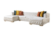 Matilda Ivory Velvet Double Chaise Sectional - DMV FurnitureSectional