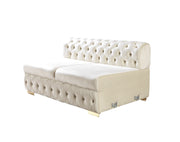 Matilda Ivory Velvet Double Chaise Sectional - DMV FurnitureSectional