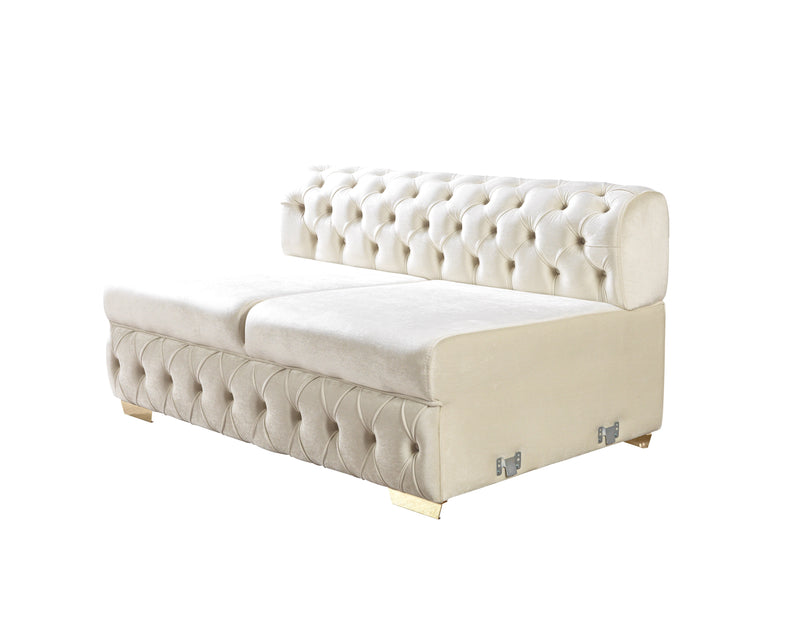 Matilda Ivory Velvet Double Chaise Sectional - DMV FurnitureSectional