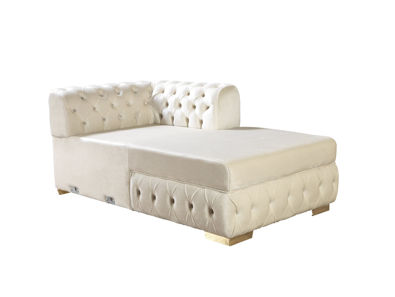 Matilda Ivory Velvet Double Chaise Sectional - DMV FurnitureSectional