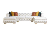 Matilda Ivory Velvet Double Chaise Sectional - DMV FurnitureSectional
