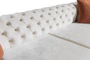 Matilda Ivory Velvet Double Chaise Sectional - DMV FurnitureSectional