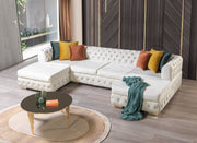 Matilda Ivory Velvet Double Chaise Sectional - DMV FurnitureSectional