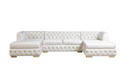 Matilda Ivory Velvet Double Chaise Sectional - DMV FurnitureSectional