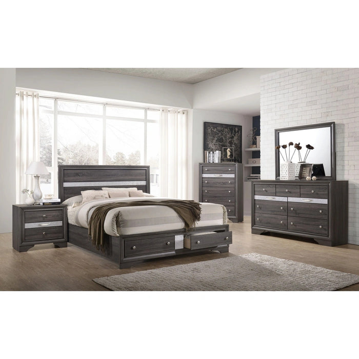 Matrix Wood Veneer Storage Bed