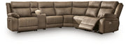 Max-Momentum Biscotti 6-Piece Power Reclining Sectional with Audio Console - PC82305S9