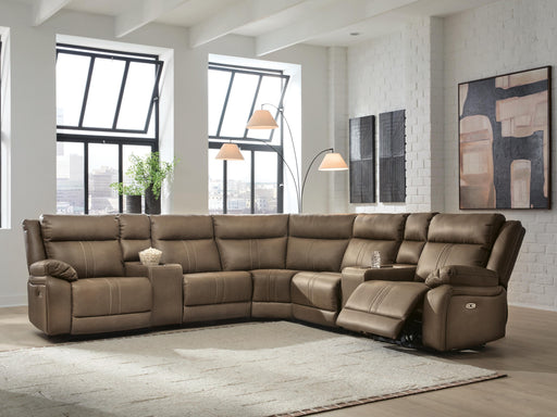Max-Momentum Biscotti 7-Piece Power Reclining Sectional with Audio Consoles - PC82305S8