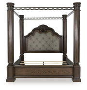 Maylee Dark Brown California King Canopy Bed - B947B11
