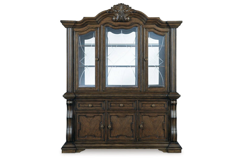 Maylee Dark Brown Dining Buffet and Hutch - DMV FurnitureCabinet