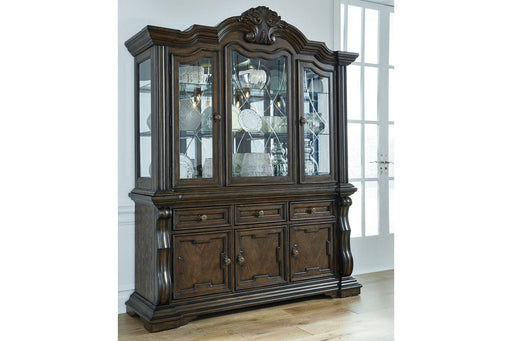 Maylee Dark Brown Dining Buffet and Hutch - DMV FurnitureCabinet