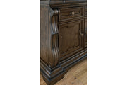 Maylee Dark Brown Dining Buffet and Hutch - DMV FurnitureCabinet