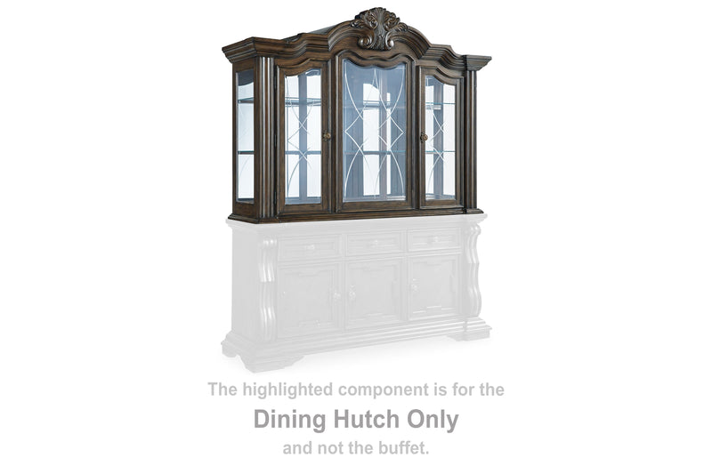 Maylee Dark Brown Dining Hutch - D947-81