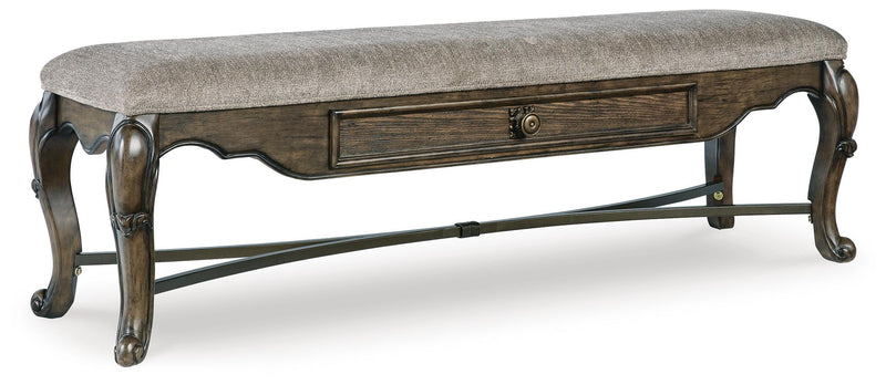 Maylee Dark Brown Dining Table, 2 Chairs and Bench - D947D12