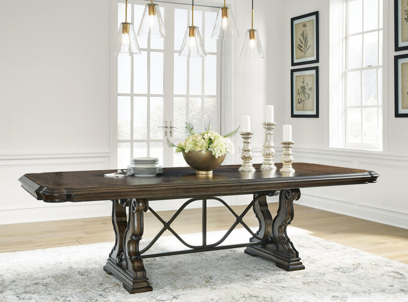 Maylee Dark Brown Dining Table and 4 Chairs - D947D10