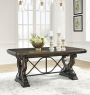 Maylee Dark Brown Dining Table and 6 Chairs - DMV FurnitureDining Room Set