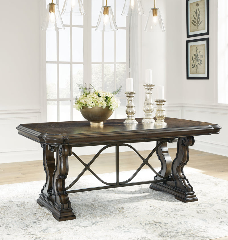 Maylee Dark Brown Dining Table and 6 Chairs - DMV FurnitureDining Room Set