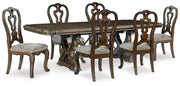 Maylee Dark Brown Dining Table and 6 Chairs - DMV FurnitureDining Room Set