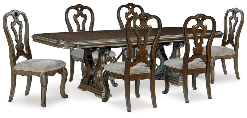 Maylee Dark Brown Dining Table and 6 Chairs - DMV FurnitureDining Room Set