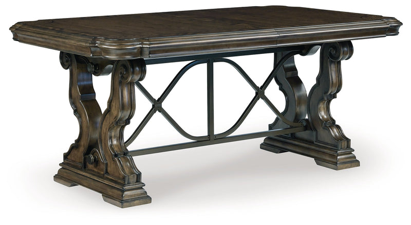 Maylee Dark Brown Dining Table and 6 Chairs - DMV FurnitureDining Room Set