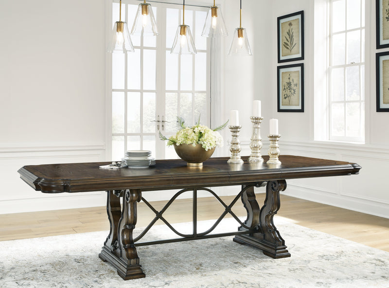 Maylee Dark Brown Dining Table and 6 Chairs - DMV FurnitureDining Room Set