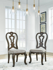 Maylee Dining Table and 4 Chairs and Bench in Dark Brown from Ashley - DMV Furniture