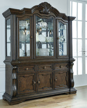 Maylee Dining Table and 4 Chairs and Bench with Storage in Dark Brown from Ashley - DMV Furniture