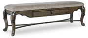 Maylee Dining Table and 4 Chairs and Bench with Storage in Dark Brown from Ashley - DMV Furniture