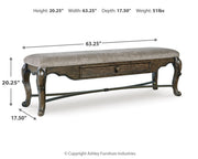 Maylee Dining Table and 4 Chairs and Bench with Storage in Dark Brown from Ashley - DMV Furniture