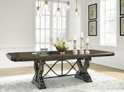 Maylee Dining Table and 4 Chairs with Storage in Dark Brown - PKG017131
