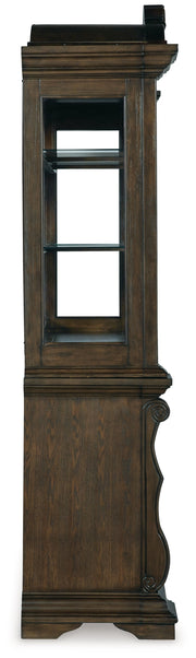 Maylee Dining Table and 6 Chairs with China Cabinet in Dark Brown from Ashley - DMV Furniture