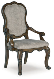 Maylee Dining Table and 6 Chairs with Storage in Dark Brown from Ashley - DMV Furniture