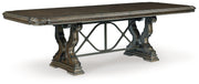 Maylee Dining Table and 8 Chairs with Storage in Dark Brown from Ashley - DMV Furniture