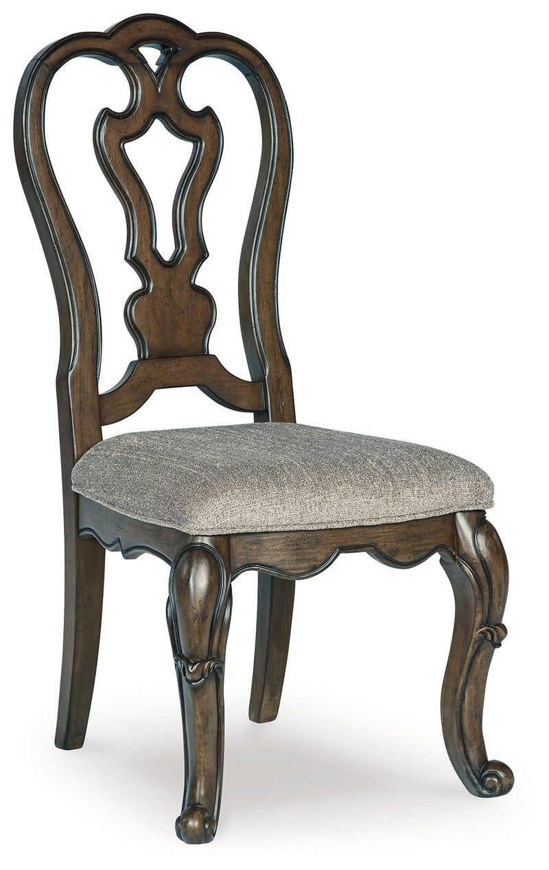 Maylee Dining Table and 8 Chairs with Storage in Dark Brown from Ashley - DMV Furniture
