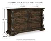 Maylee King Canopy Bed, Dresser and Nightstand in Dark Brown - PKG022427