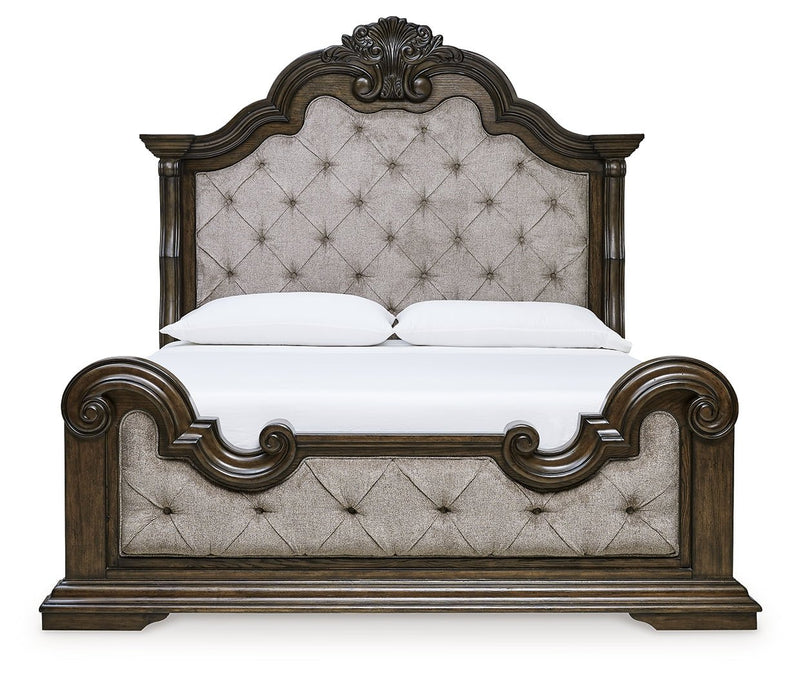 Maylee King Upholstered Bed with Dresser and Nightstand in Dark Brown - DMV FurnitureBedroom Set