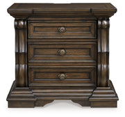 Maylee Queen Upholstered Bed with Dresser and Nightstand in Dark Brown - PKG019202