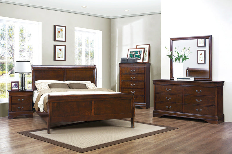 Mayville Brown Cherry Sleigh Bedroom Set - DMV FurnitureBedroom Set