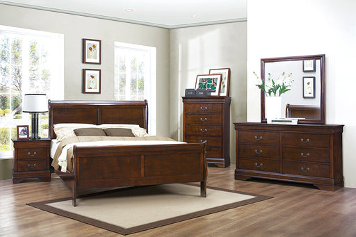 Mayville Brown Cherry Sleigh Bedroom Set - DMV FurnitureBedroom Set