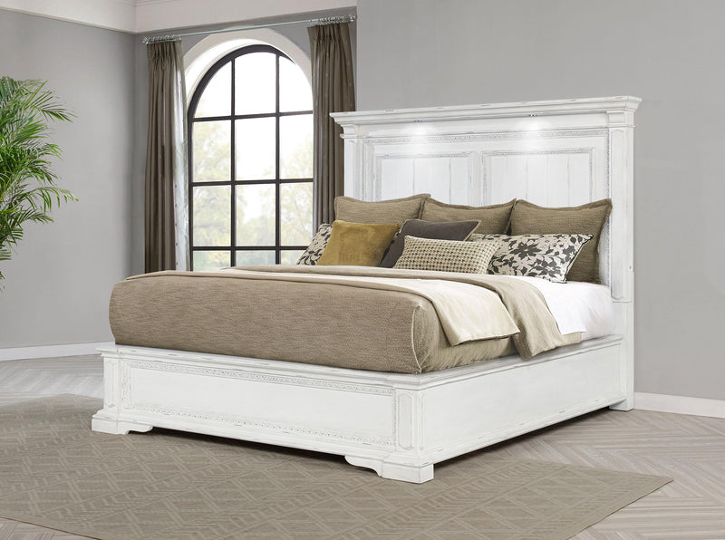 McKinney Eastern King LED Light Panel Bed Vintage White - 215871KE