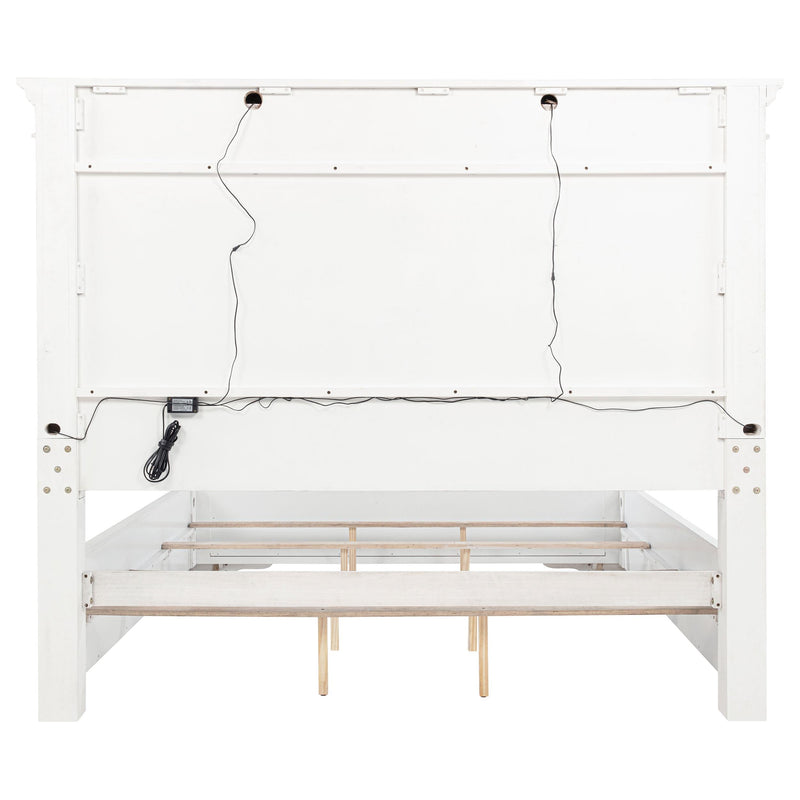 McKinney Queen LED Light Panel Bed Vintage White - 215871Q