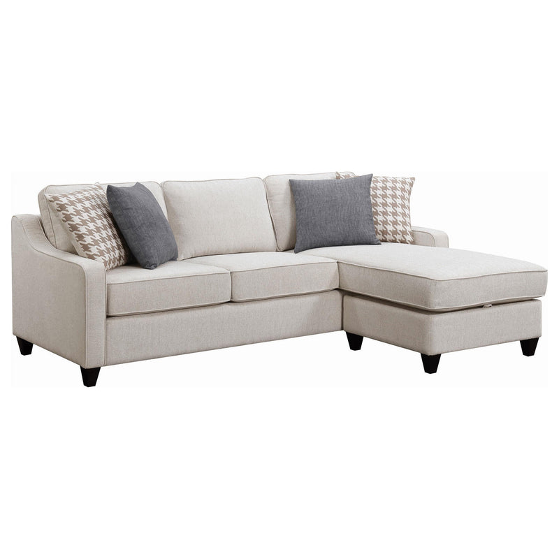 Mcloughlin Upholstered Sloped Arm Sectional Sofa Platinum - 501840