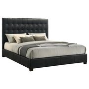 Medley Genuine Leather Eastern King Platform Bed Black - 315911BLKKE
