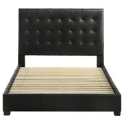 Medley Genuine Leather Queen Panel Platform Bed Black - 315911BLKQ