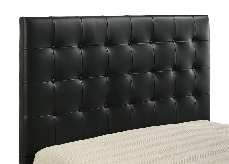 Medley Genuine Leather Queen Panel Platform Bed Black - 315911BLKQ