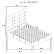Medley Genuine Leather Queen Panel Platform Bed Black - 315911BLKQ